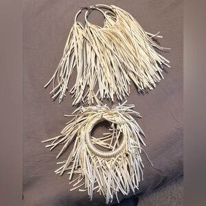 Sassy Jones Cream Fringe  Earrings and Bracelet